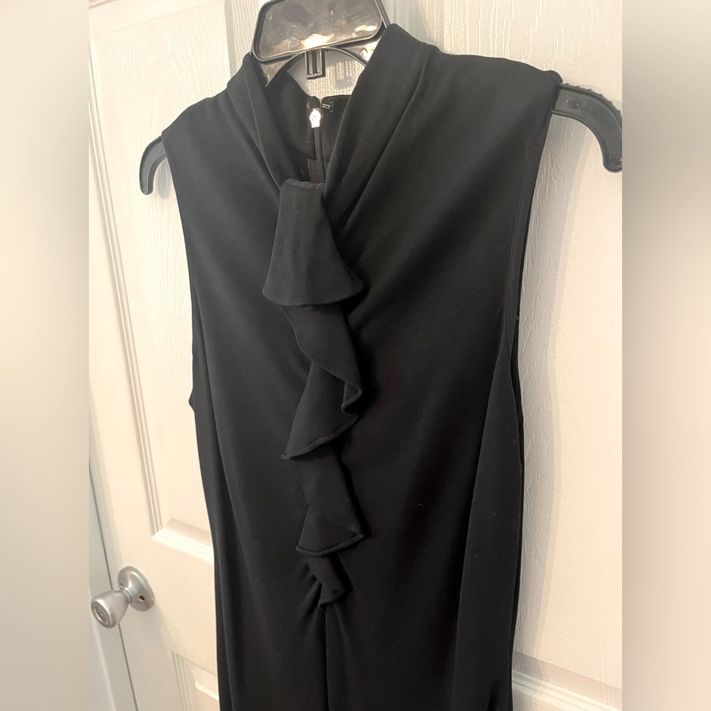 Elie Tahari ruffle black sleeveless dress - size 10